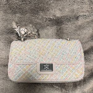 Karl Lagerfeld Pastel Tweed Shoulder Bag
